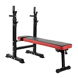 Ultrasport weight bench with shelf, with dip bar device, 5-way adjustable, barbell shelf, incl. strap for use as sit-up bench, loadable up to 200 kg, bench press
