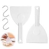 Espátula de Masa para Pizza, 2 Piezas Rasqueta Cocina de Plástico Flexible con 2 Ganchos en S Rasqueta Panadero con Agujeros Raspador de Pastelería para Colgar Pan Horno Quitar Cocina
