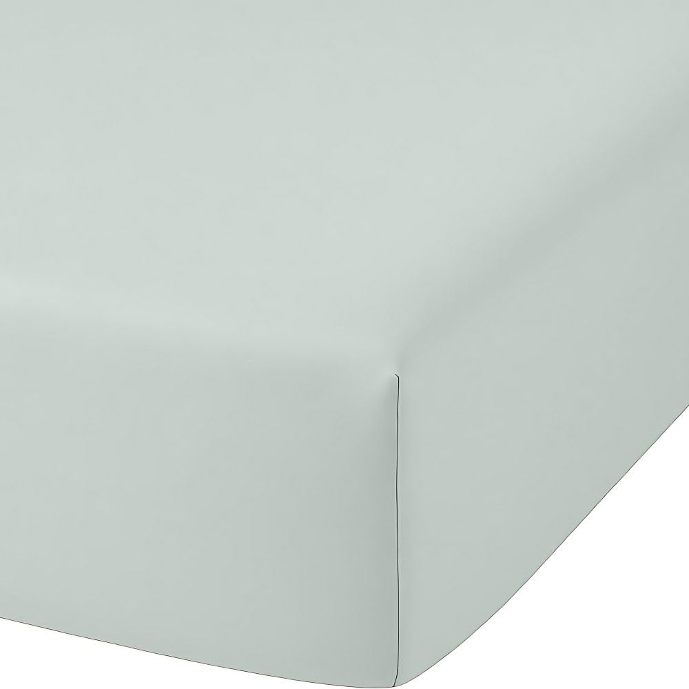 Drap housse 140x190 cm bambou métis vert pour chambre nature