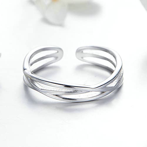Bague torsadée géométrique anneau ouvert ajustable pour mariage chic - 2