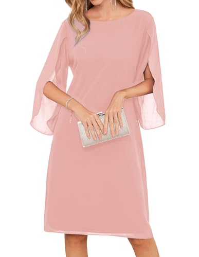 Image of GRACE KARIN Womens Formal Wedding Guest Dress 2026 Chiffon Cocktail Dress Mother of the Bride Dresses Midi Fashion Clothing