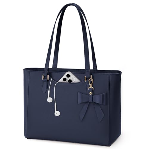 KTMOUW Bolso Mujer Grande Bolsos de Mujer Bolsos para Universitarias Impermeable Cuero PU Bolso Shopper Tote Bag Bolsa Trabajo Tote Azul