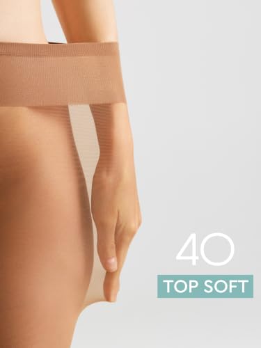 Image of Conte Tights for Sensitive Skin Sheer to Waist Hipster Low-Rise Pantyhose with Adjustable Belt, Top Soft 40 Den