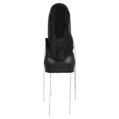 Women Sleeveless Cropped Crop Top Hoodies Sweater Knit Punk Hip Hop Dance Sexy Rave Cloth