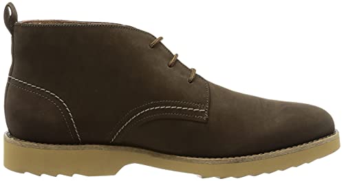 Image of Clarks mens Fallhill Mid Dark Brown Nub BOOT