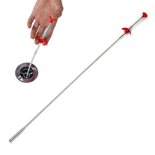 Barrenas de drenaje, herramienta de recogida de garra flexible, removedor de obstrucciones de drenaje, limpiador de pelo para cocina, baño, 60 cm