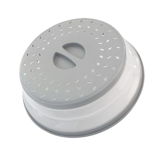 Image of Collapsible Microwave Splatter Cover, Microwave Plate Cover With Steam Vent(10.5 IN,Light grey)