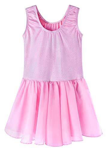 Girls Gymnastics Leotards with Skirt Ballet Tutu Dance Dress Toddler Kid Flutter Sleeve Mermaid Gymnastic Dancewear 2-11Y