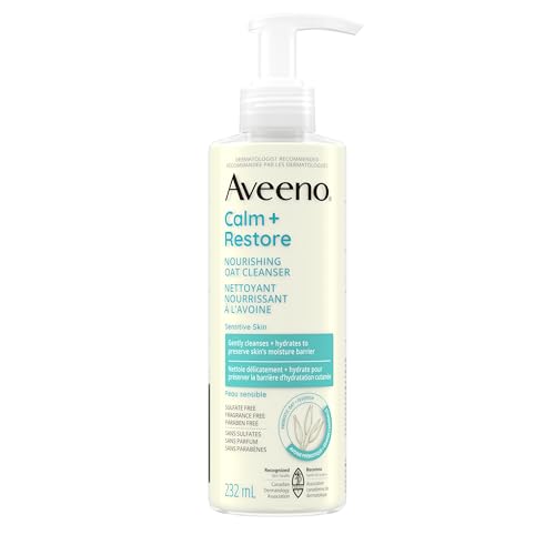 Aveeno Calm + Restore Oat Gel Facial Cleanser for Sensitive Skin, 232mL