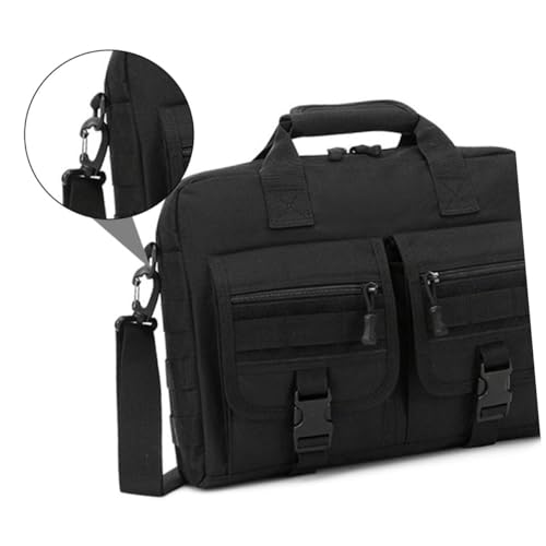 Bolso bandolera de nylon para laptop camuflaje negro miniatura 3