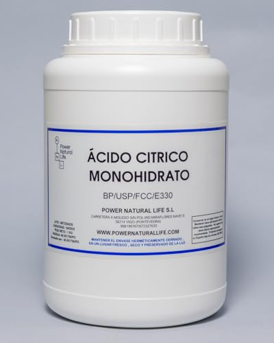 Ácido Cítrico Monohidrato E330 Grado Alimentario | 100% Puro, sin OGM, Gluten ni Añadidos de ningún tipo | Envase de 1kg
