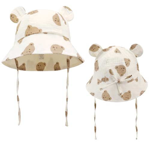 Baby Summer Sun Hat Infant Boys Girls Outdoor Breathable Hat Toddler Medical Cotton Yarn Bucket Hats