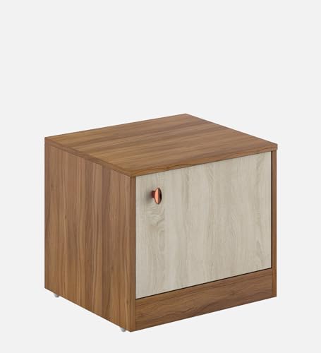Image of Stanley Bedside Table | Engineered Wood | Exotic Teak Finish | Elegant and Sturdy | Bedroom Side Table | Knock-Down Delivery | 36-Month Warranty