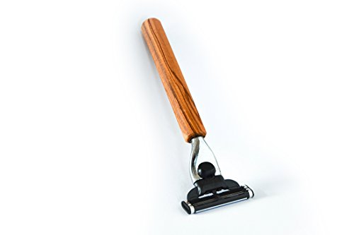 'D.O.M. afeitadora Gillette Mach 3 ® con mango de madera de olivo tipo Watzmann 