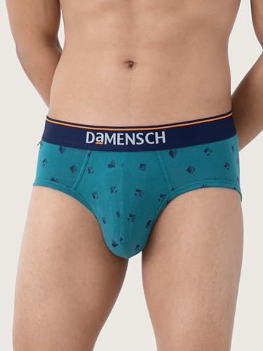 DAMENSCH Deo-Cotton Printed Underwear Breathable Inner for Men Cotton Briefs Pack No-Marks Waistband Moisture Wicking