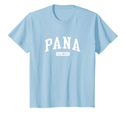 Pana Illinois IL Vintage Athletic Sports Design T-Shirt, Youth, Baby Blue, Small