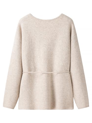 Women's Classic Coat Open Front Bowed Belted Oversized Long Jacket Wrap Cardigan Coatigan with Tie Belt2