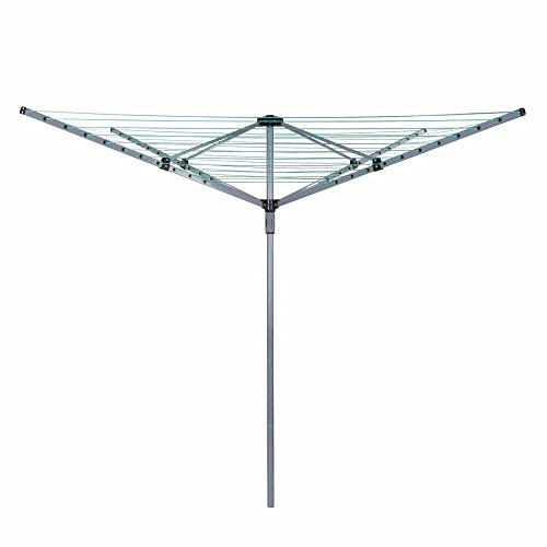 Opticare 50M ROTARY AIRER 4 ARMS CLOTHES GARDEN WASHING LINE DRYER WITH GROUND SOCKET