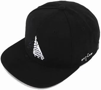 Outlaw Thug Life Triangle Logo Embroidered Snapback Baseball Cap, Black, Hip-Hop Style, Adjustable Fit