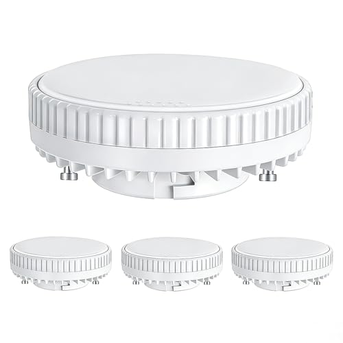 Ampoule LED GX53 Plat 7W 600LM 3000K Blanc Chaud, Indice de Rendu de Couleur 95, 60000 Heures de Durée de Vie, Facile à Installer, Lot de 4 Pièces pour Plafond, Cuisine, Salle de Bain et Dressing