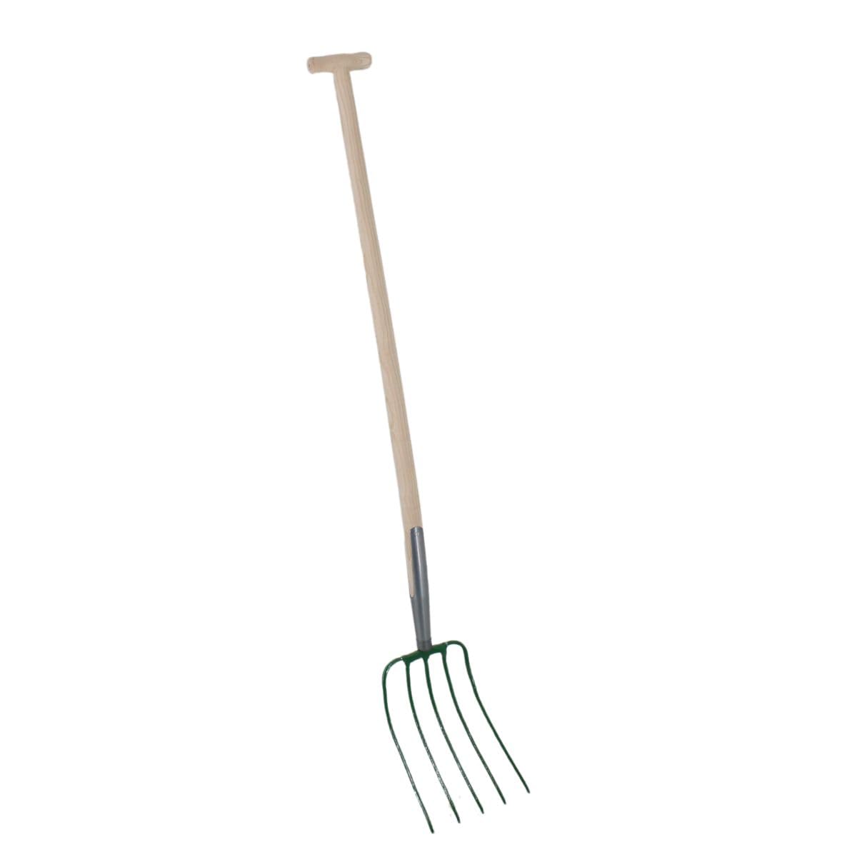 Rekord - Kompostgabel 5 Zinken - Mistforke mit 110 cm Eschenholz T-Stiel