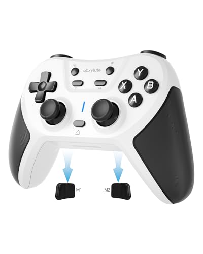 abxylute C5P ワイヤレスゲームコントローラー（対応：PC/Switch/iOS/Android/PS3/PS4/Steam/MAC）、2.4GHz ホール効果スティック＆トリガー - リマップ可能な背面ボタン - ゴム加工グリップ搭載 コンソールレイアウト ゲームパッド（振動機能付き）無線/有線/2.4GHz