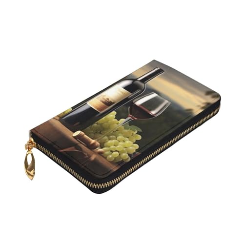 Red Wine Wallet For Women Men Clutch Rfid Blocking Leather Wallets Large Capacity Purse Credit Card Holder Money Case With Zipper Phone Holder Long Travel Purse3