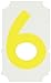 Brady 5060-6, Quik-Align Labels, 2" Height, Yellow, Legend "6" (10 per Package)