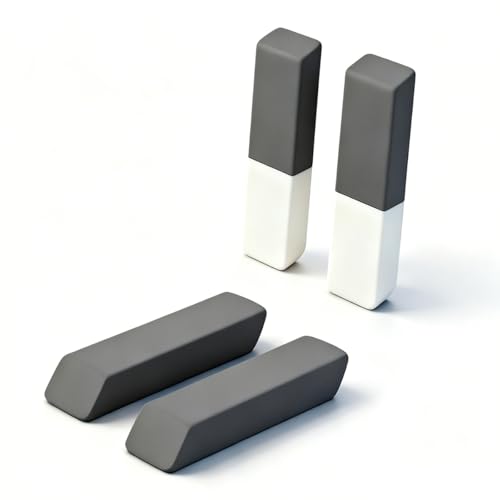 4 Pcs Natural Rubber Erasers for Ink and Pencil Sand Rubbers and Double Head Eraser to Fade Mark Pen Eraser Rubber for Gel Pen Ball-Point Pens School Office Daily Art Supplies (Gray 2+White Gray 2)