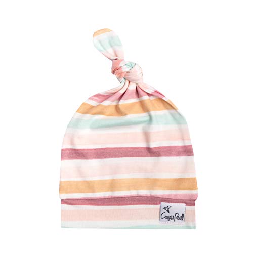 Image of Copper Pearl Baby Beanie Hat Top Knot Stretchy Soft Belle