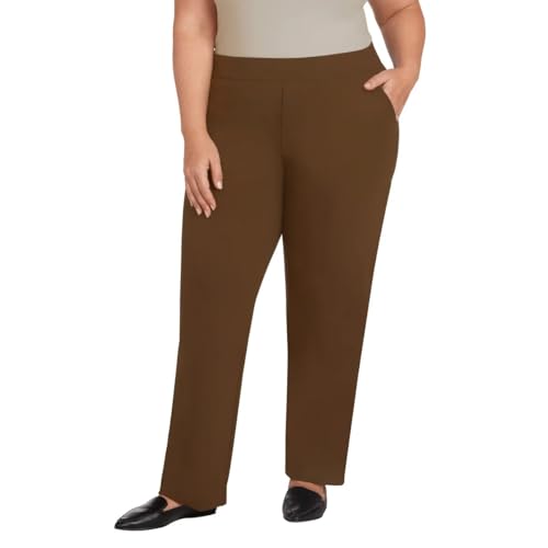 Matty M Women's Pull On Straight Leg Office Pants (US, Alpha, X-Large, Regular, Regular, Tobacco)4