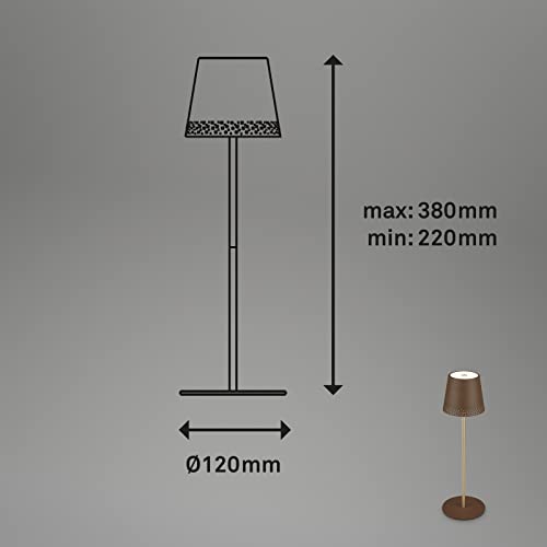 Briloner Lampada Da Tavolo Led Kiki, Marrone/Oro, IP44, 3.000K - 9