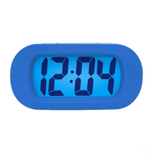 Reloj despertador digital con sonido suave y repetición portátil para un fácil viaje (azul)