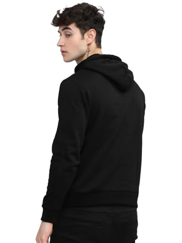 Image of LEOTUDE Men's Full Sleeve Hooded Sweatshirt Material Loopknit