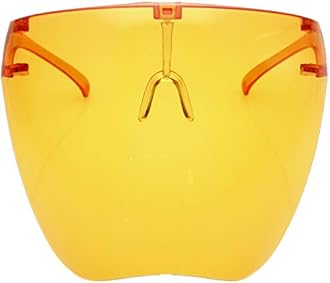 zeroUV - Protective Face Shield Full Cover Visor Glasses/Sunglasses (Anti-Fog/Blue Light Filter) (Dark Orange)
