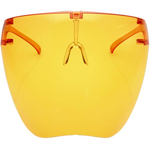 zeroUV - Protective Face Shield Full Cover Visor Glasses/Sunglasses (Anti-Fog/Blue Light Filter) (Dark Orange)