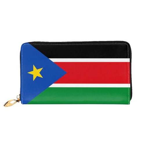 Flag of South Sudan Long leather wallet - with zipper - portable and waterproof, suitable for office, study and daily use - Main Image