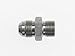 Brennan Industries 7005-08-22 Steel Straight Conversion Adapter Fitting, 3/4"-16 Male JIC x M22 x 1.5 Male Metric Straight Thread