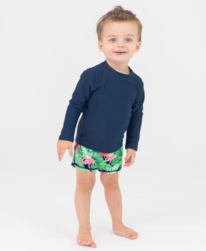 Image of RUGGEDBUTTS Baby /Toddler Boys Long Sleeve Rash Guard Swim Shirt w /UPF 50+