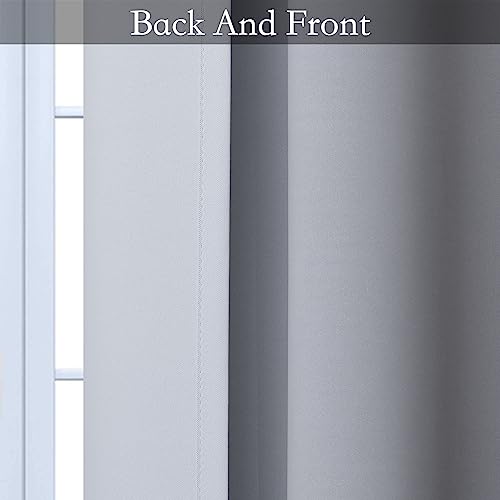Image of SimpleHome Ombre Black to Grey White Curtains for Living Room 62Wx84L | Room Darkening Curtains for Bedroom,Gradient Light Blocking Curtain,Thermal Insulated Grommet Window Drapes,2 Panels,84 Inch