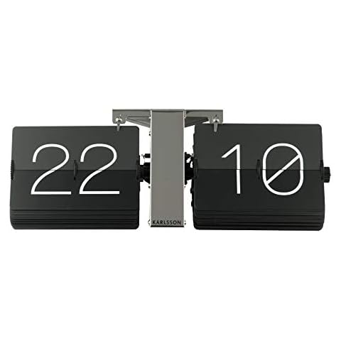 Karlsson Flip Clock No Case Black, Chrome Stand, Steel, 8.5 x 36 x 14 cm Cover