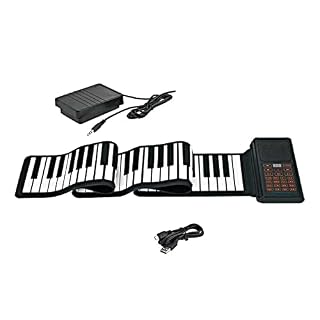 kowaku Clavier de musique numérique 128 rythmes Roll up Piano Durable Electric Hand Roll Piano Keyboard Piano électronique pour enfants pour salon - Les Beatles, Paul McCartney, John Lennon, RIngo Starr, George Harrison