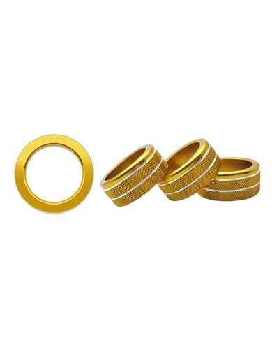 Temperature Adjustment Knob Air Conditioning One-Button Start Decorative Ring Climate Control HVAC (Yellow)