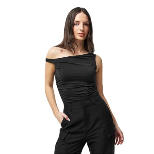 Jack Wills Womens Asymmetric Shoulder Top Black 10