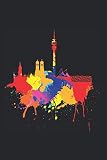München Skyline Notizbuch: München Skyline Bunte Farben Malerei Kunst Ich Liebe München (Liniert, 15 x 23 cm, 120 Linierte Seiten, 6