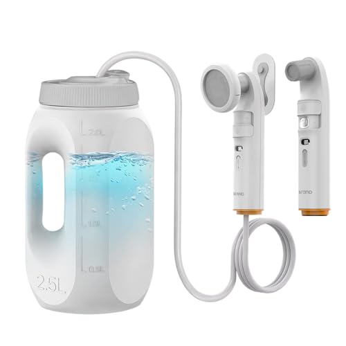 Portable Electric Bidet 2.5L ZEY LUXE High Pressure Handheld Bidet with LED Display Dual Spray Heads Bottle & Hose Compatible Rechargeable Travel Bidet for Camping Postpartum & Personal Hygiene