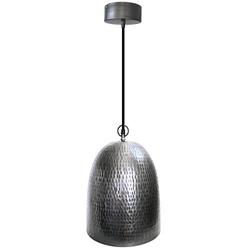 Hammered Pendant Light | 13" Brushed Silver,  