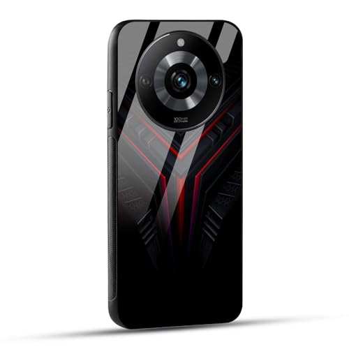 Image of NDCOM for Realme Narzo 60 5G Back Cover Glass Case Abstract Robotic Printed