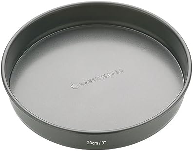 KitchenCraft MasterClass Sandwich Tin, 23cm with PTFE, PFOA and BPA Free Non Stick, Robust 1mm Thick Carbon Steel, Round Cake Pan, With Loose Base, 9 Inch, Black image 2