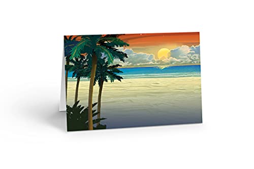 Cartes de l'île tropicale vierges pour écrire vos invitations d'été